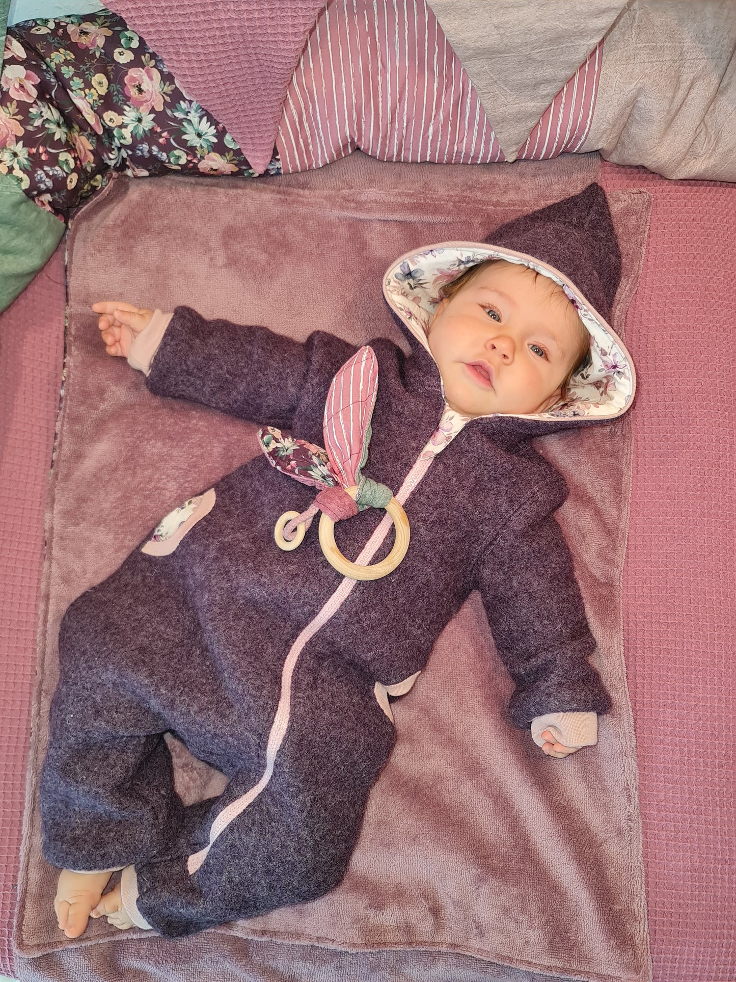 Baby Walkanzug lila meliert