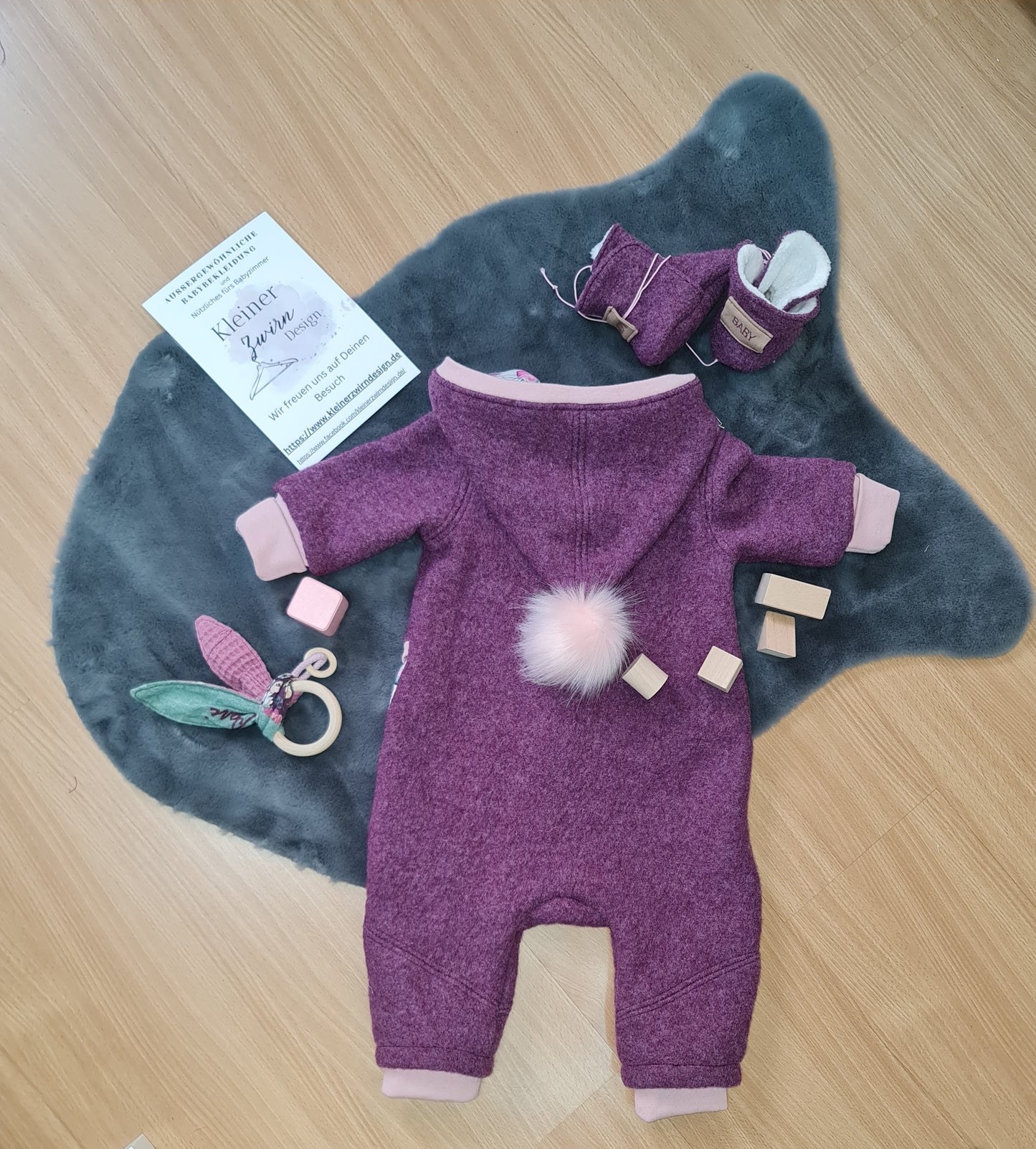 Baby Walkanzug lila meliert