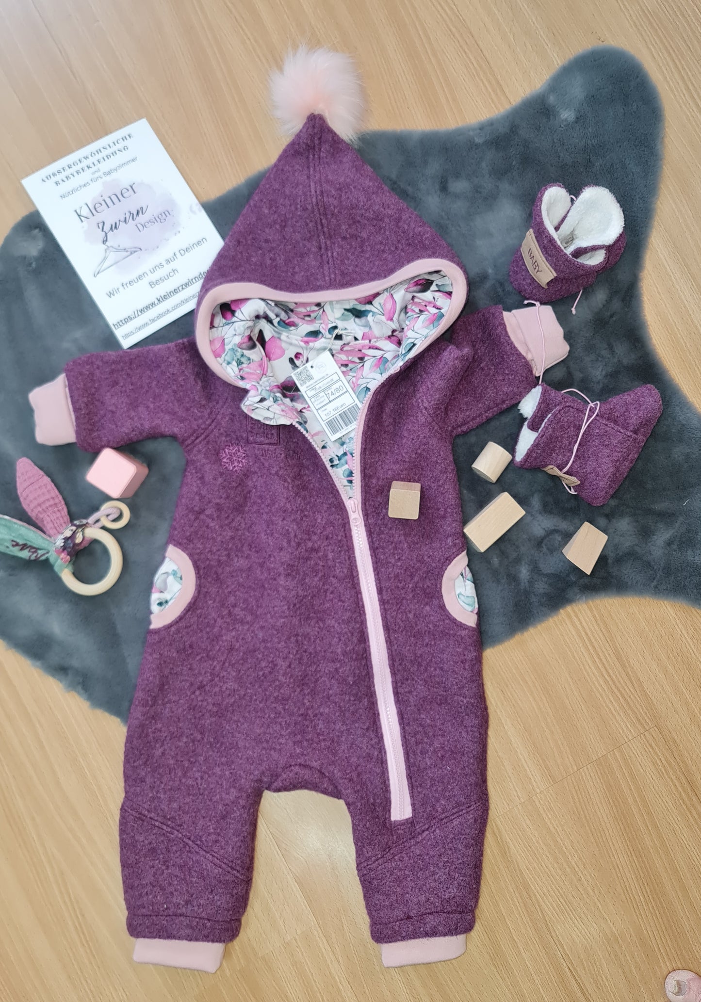 Baby Walkanzug lila meliert
