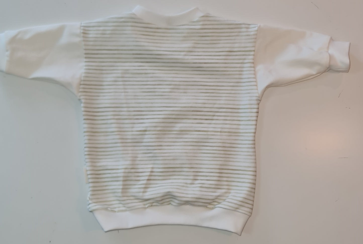 Baby Langarmshirt wollweiß-grün